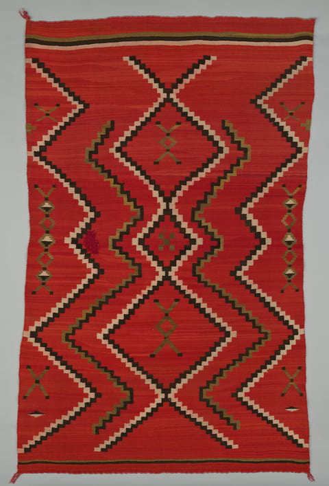 Sarape with Terraced Zigzag Design by Navajo (Dine), wool tapestry weave